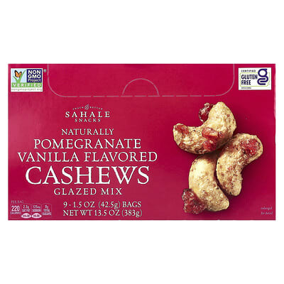 Смесь орехов Sahale Snacks Glazed Mix Pomegranate Vanilla 9 упаковок 1.5 oz (42.5 g) каждая