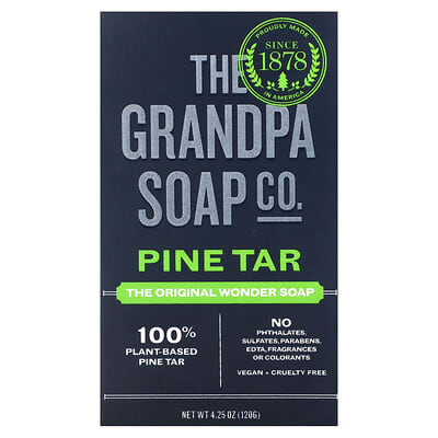 Face & Body Bar Soap, Pine Tar, 4.25 oz (120 g)