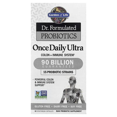Garden of Life пробиотики Dr. Formulated Once Daily Ultra, 90 миллиардов, 30 вегетарианских капсул