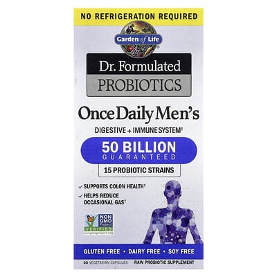 Пробиотики Dr. Formulated, Мужской, 50 Billion, 30 вегетарианских капсул