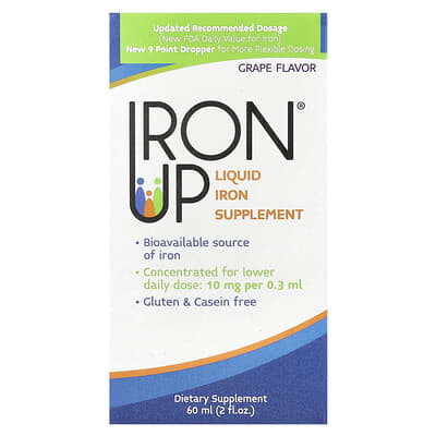 Iron Up, Жидкая добавка железа, Grape, 2 fl oz (60 ml)