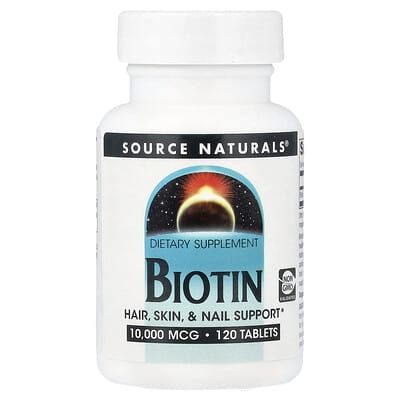 Biotin, 10,000 mcg, 120 Tablets