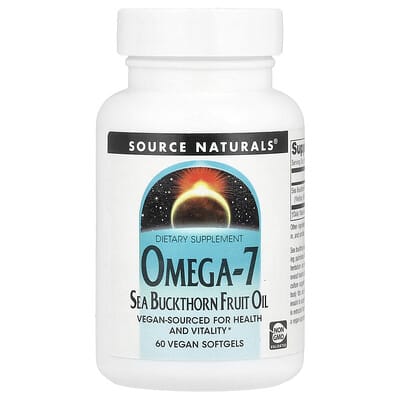 Omega-7, масло плодов облепихи, 60 веганских мягких капсул