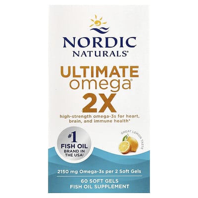 Ultimate Omega® 2X, Лимон, 60 мягких капсул (1,075 mg на капсулу)