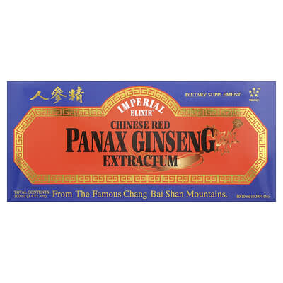 Экстракт китайского красного женьшеня Panax, 10 флаконов по 0.34 fl oz (10 ml)