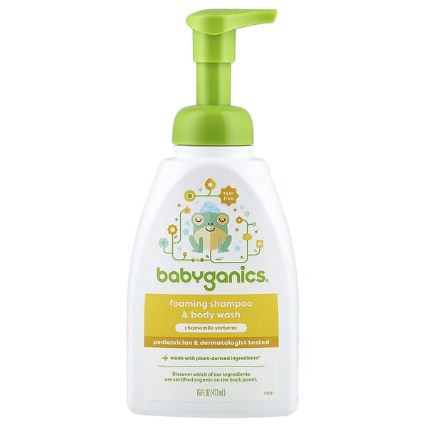 Babyganics Пенный шампунь и гель для душа, Chamomile Verbena, 16 fl oz (473 ml)