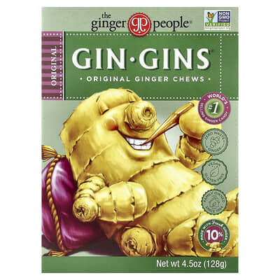 Gin · Gins®, Оригинальные имбирные конфеты, 4.5 oz (128 g)