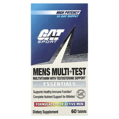 Мужской комплекс Multi + Test, высокой концентрации, 60 таблеток GAT