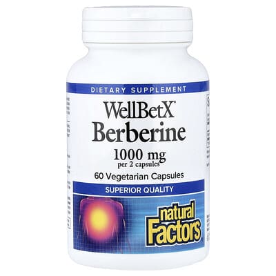 WellBetX® берберин, 60 вегетарианских капсул (500 mg per Capsule)