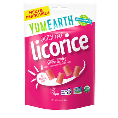 YumEarth Licorice без глютена, клубника, 5 oz (142 g)