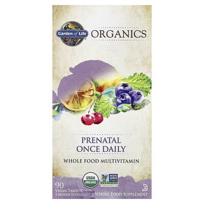 Organics, Prenatal Once Daily, 90 Vegan Tablets