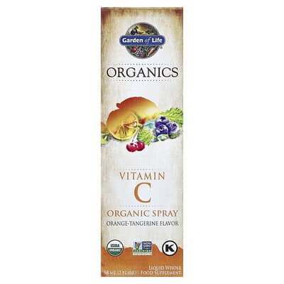 Organics, Vitamin C Organic Spray, Orange-Tangerine, 2 fl oz (58 ml)