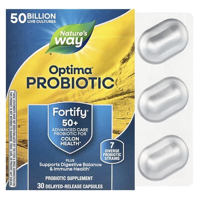 Nature's Way Fortify®, Optima® Advanced Care пробиотик, 50+, 30 капсул с пролонгированным высвобождением