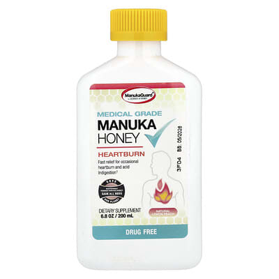 ManukaGuard медицинский мед Манука, Natural Lemon Peach, 6.8 oz (200 ml)