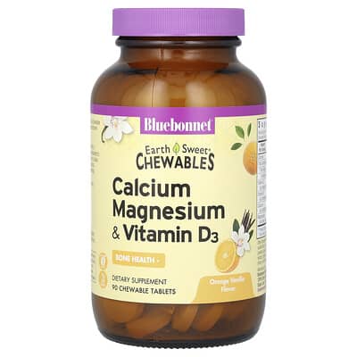EarthSweet® Chewables, Calcium, Magnesium & Vitamin D3, Orange Vanilla, 90 Chewable Tablets