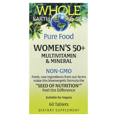 Whole Earth & Sea® Мультивитамины и минералы для женщин 50+, 60 таблеток