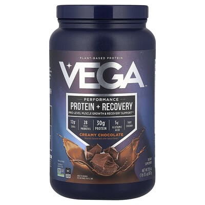 Plant-Based Protein, Performance Protein + Recovery, Creamy Chocolate, 1 lb 13.5 oz (837 g)