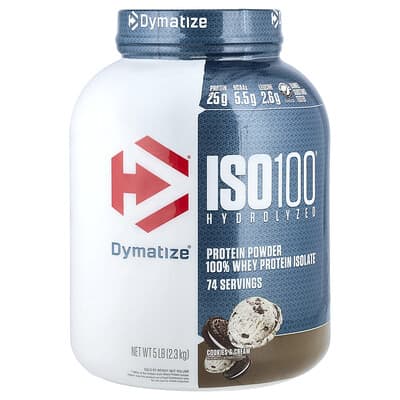 ISO100® Hydrolyzed, 100% Whey Protein Isolate, Cookies & Cream, 5 lb (2.3 kg)