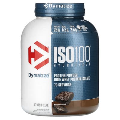 Изолят сывороточного протеина ISO100® Hydrolyzed, 100% Whey Protein Isolate, Fudge Brownie, 5 lb (2.3 kg)