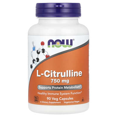 L-Citrulline, 750 mg, 90 вегетарианских капсул