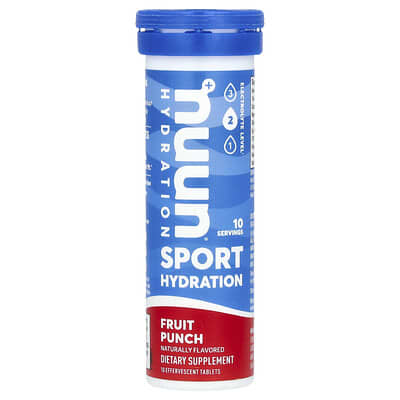 Sport Hydration, шипучий электролитный напиток, фруктовый пунш, 10 таблеток
