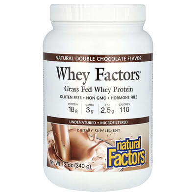 Whey Factors®, протеин из молочной сыворотки, Natural Double Chocolate, 12 oz (340 g)