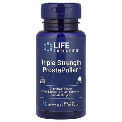 Life Extension Triple Strength ProstaPollen™, 30 мягких капсул (378 mg на капсулу)