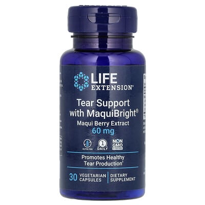 Life Extension Tear Support с экстрактом ягод MaquiBright, 60 мг, 30 вегетарианских капсул