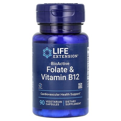 BioActive Folate & Vitamin B12, 90 вегетарианских капсул