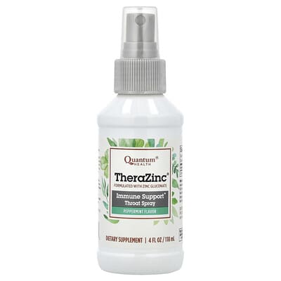 TheraZinc® спрей для горла для поддержки иммунитета, перечная мята, 7.4 mg, 4 fl oz (118 ml)