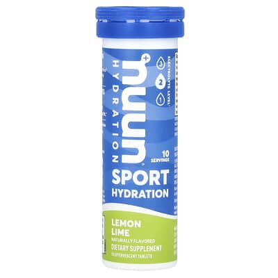Nuun шипучий электролитный напиток для спорта, лимон-лайм, 10 таблеток