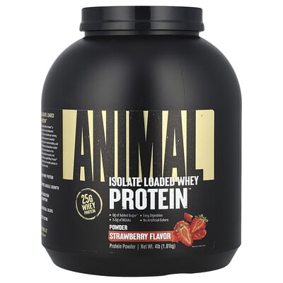 Isolate Loaded Whey Protein™ Powder, Strawberry, 4 lb (1.81 kg)