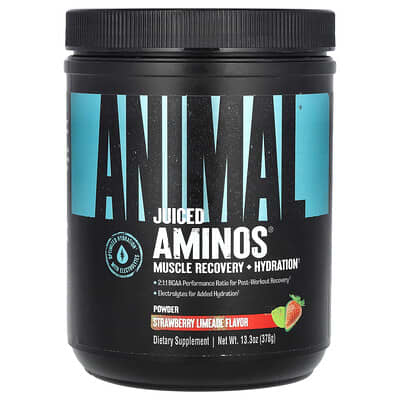 Animal Juiced Aminos®, Клубнично-лаймовый вкус, 13.3 oz (378 g)