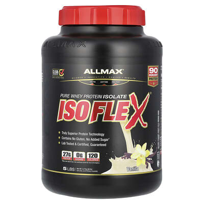 ISOFLEX®, чистый изолят сывороточного протеина, ваниль, 5 lbs (2.27 kg)