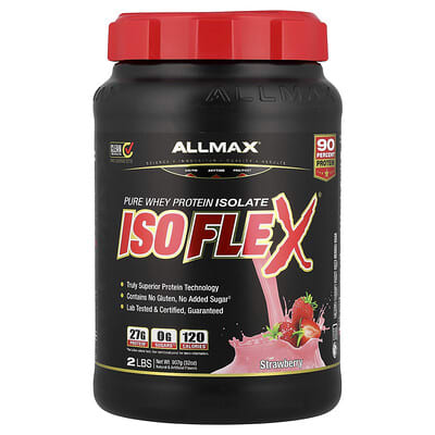ISOFLEX® чистый изолят сывороточного протеина, клубника, 2 lbs (907 g)