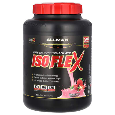 ISOFLEX® чистый изолят сывороточного протеина, клубника, 5 lbs (2.27 kg)