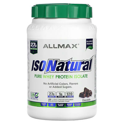 ISONatural™, Изолят сывороточного протеина, Шоколад, 2 lbs (907 g)