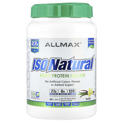ISONatural™, Whey Protein Isolate, Vanilla, 2 lbs (907 g)