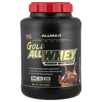 GOLD ALLWHEY®, премиальный сывороточный протеин, шоколад, 5 lbs (2.27 kg)