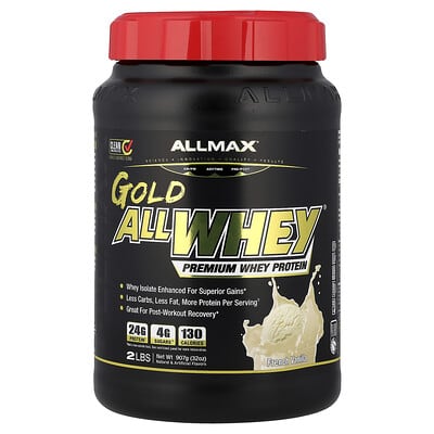 ALLMAX GOLD ALLWHEY®, премиальный сывороточный протеин, French Vanilla, 2 lbs (907 g)