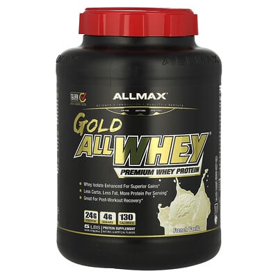 ALLMAX GOLD ALLWHEY®, премиальный сывороточный протеин, French Vanilla, 5 lbs (2.27 kg)