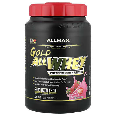 Протеин Gold AllWhey®, Premium Whey Protein, Strawberry, 2 lbs (907 g)