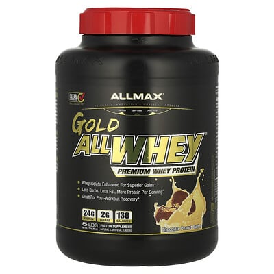 GOLD ALLWHEY®, Премиальный сывороточный протеин, Шоколад-арахис, 5 lbs (2.27 kg)