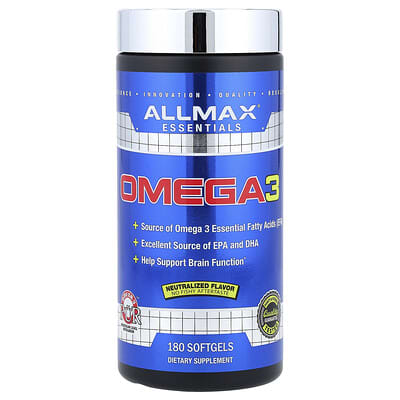Essentials, Omega-3, 180 мягких капсул