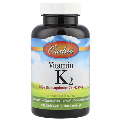 Vitamin K2, 45 mcg, 180 Soft Gels