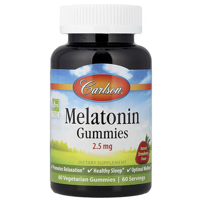 Мармеладные витамины с мелатонином, натуральная клубника, 2.5 mg, 60 вегетарианских штук