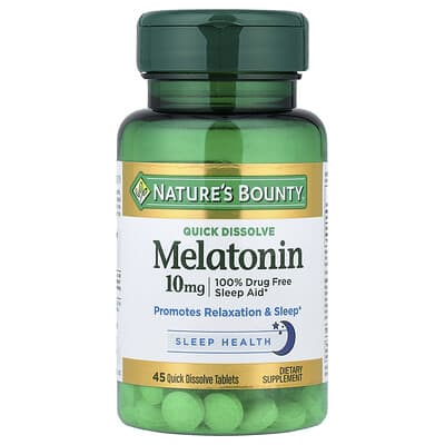 Nature's Bounty Мелатонин, Natural Cherry, 10 mg, 45 быстрорастворимых таблеток