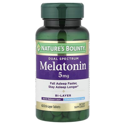 Dual Spectrum, мелатонин, 5 mg, 60 двухслойных таблеток