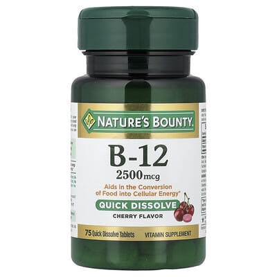Vitamin B-12, Cherry, 2,500 mcg, 75 Quick Dissolve Tablets