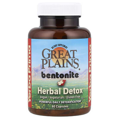 Great Plains® Bentonite + Herbal Detox, 60 капсул